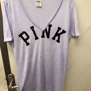 PINK Victoria's Secret Lavender V- Neck Tee size Small
